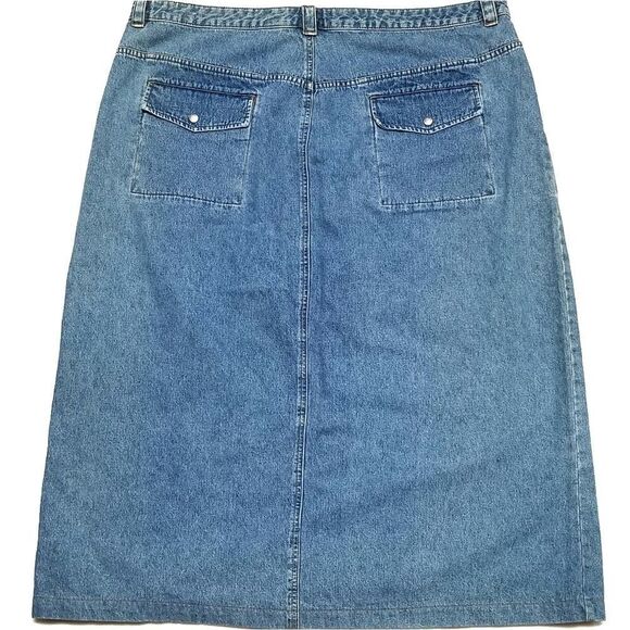 VINTAGE Covington Light Wash Midi Denim Skirt 22 - Picture 4 of 8